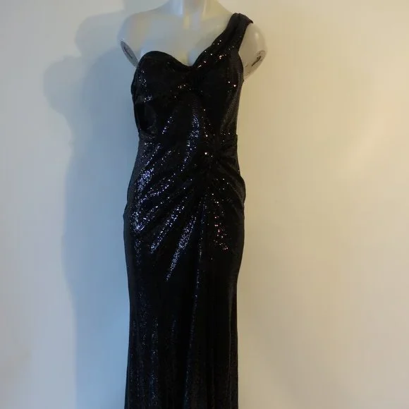 aqua and black dress Aqua and Purple Printed Strapless Maxi Dress – Saved by the Dress main image 1